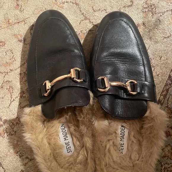 Steve Madden | Shoes | Steve Madden Black Loafers With Gold  display picture 1